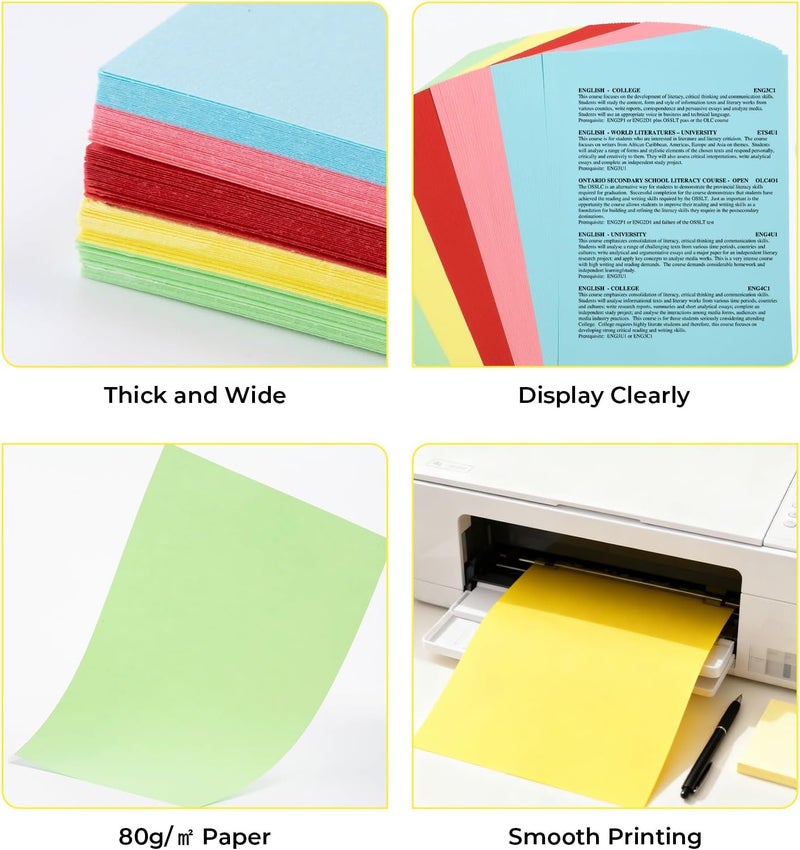 MG 100 Sheets Colored Copy Printing Paper 5 Assorted Colors, 8.3 X 11.7 in Construction Paper for Card Making Scrapbooking School Office DIY Craft - Image 5